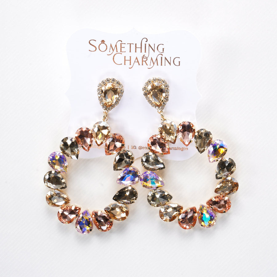 Serene Stones Hoop Earrings - Crystal Earrings | Something Charming