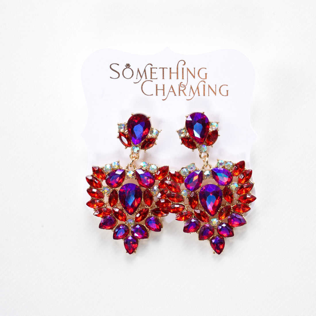 Majestic Crystal Heart Earrings - Crystal Earrings | Something Charming