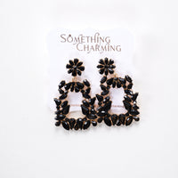 Vivid Dark Flower Earrings - Crystal Earrings | Something Charming